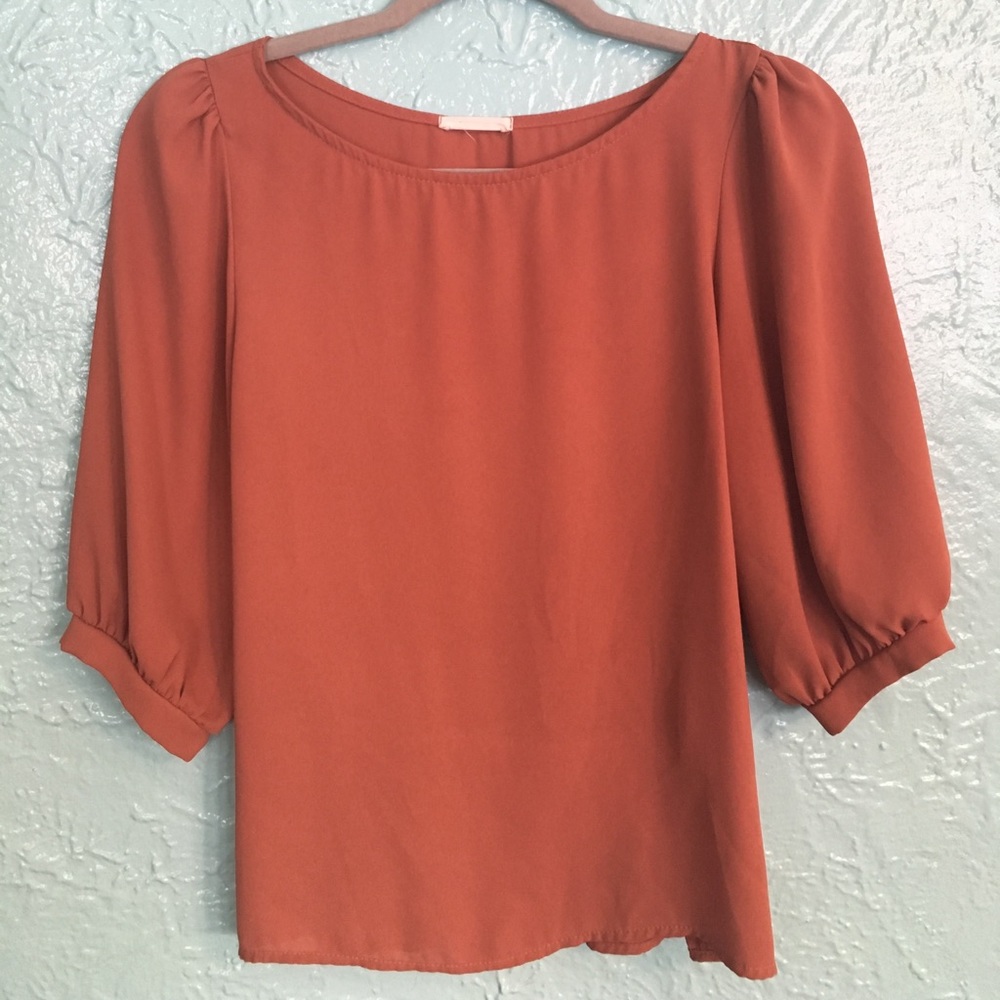 Flowy Orange Blouse S Small